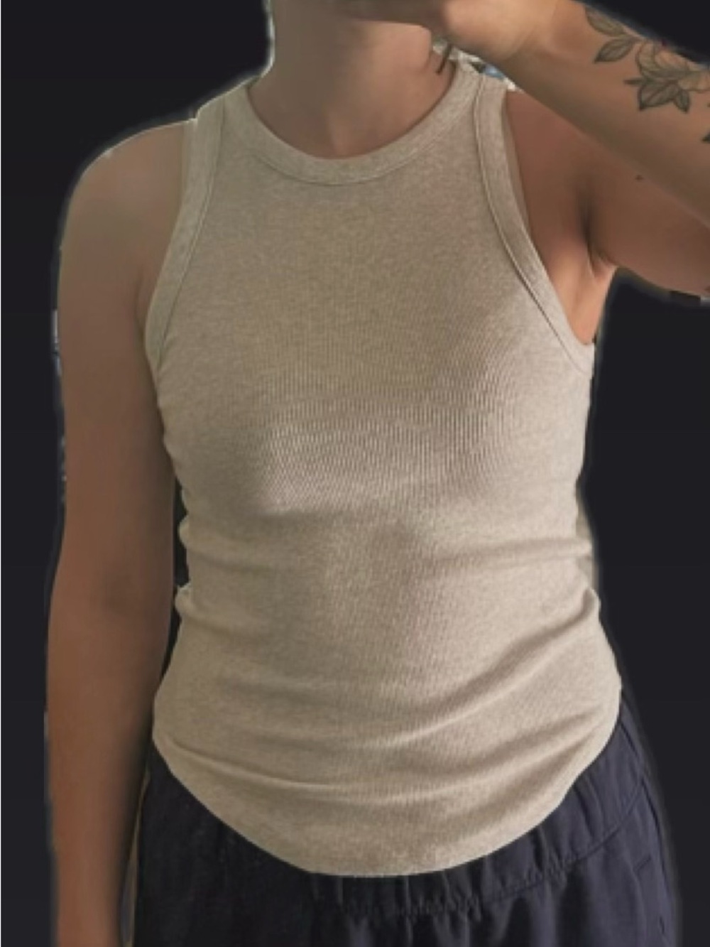Essential Rib Tuckable Crew Tank - Picture 4 of 4